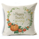 Xpoko Thanksgiving Day Pillow Covers Pumpkin Truck Harvest Rustic Art Decor Cushion Cover Sofa Home Fall Autumn  45*45 Cm
