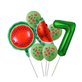 7pcs/lot Fruit Watermelon Summer Party Balloons Birthday Decoration 30inch Number Balloon Kids Baby Shower Decoration Globos