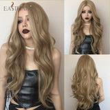 Xpoko EASIHAIR Long Lace Front Synthetic Wigs For Women Blonde Natural Wave Wigs With Baby Hair Heat Resistant For Daily Cosplay Party