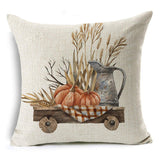 Xpoko Thanksgiving Pillow Cover Pumpkin Cushion Cover Linen Farmhouse Decor Pillow Case Home Decor Sofa Car 45CM*45CM