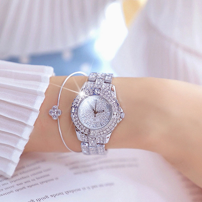 2022 Fashion Watch For Women Diamond Watch Top Luxury Brand Ladies White Bracelet Crystal Women's Wrist Watches Relogio Feminino
