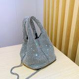 Back to school Luxury Diamonds Bucket Bag Designer Brand Women Handbags Shinny Rhinestone Mesh Shoulder Crossbody Bags Evening Party Purse