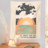 Sun Moon Clouds Tapestry Wall Hanging Tapestry Tarot Tapestries for Bedroom Living Room Home Decor Gypsy Psychedelic Tapiz