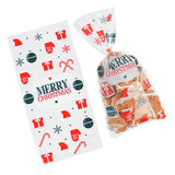 50pcs Santa Snowman Snowflake Printing Plastic Gift Packaging Pouches Christmas Party Bakery Cookies Snack Biscuit Candy Pouches