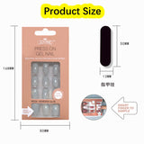 Xpoko 24Pc Nails Art Fake Nail Tips False Press On Coffin With Glue Stick Designs Clear Display Short Set Full Cover Artificial Square