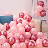 20/40pcs 10inch Pink Balloons Confetti Chrome Metallic Latex Balloon Christmas Baby Shower Birthday Wedding Party Decorations