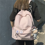 Fashion Waterproof Student Rucksack Girls School Bag Solid Simple Nylon Women Backpack Femal Leisure Travel Mochila