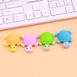 back to school 24 pcs Creative stationery small turtle simulation eraser animal cartoon rubber student stationery stationery for school