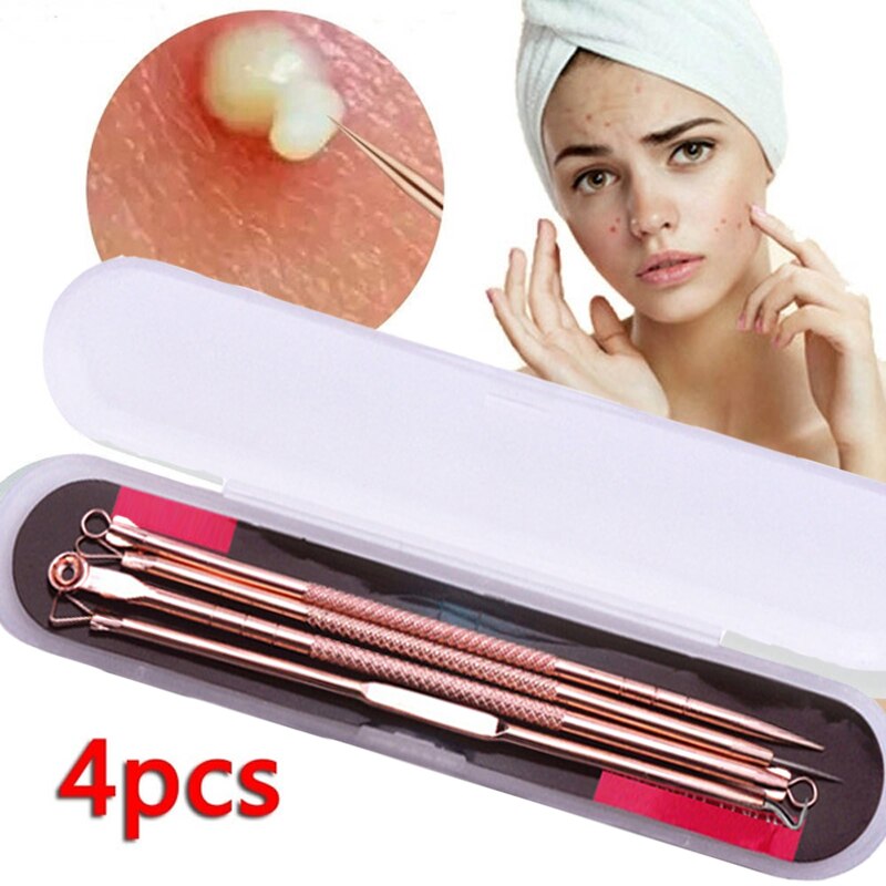 Xpoko Blackhead Comedone Acne Needle Remover Tool Kit Clip Pimple Spoon for Face Skin Care Tool Needles Facial Pore Cleaner