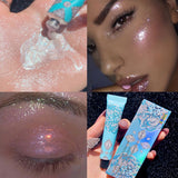Xpoko Back to School 7g Highlighter liquid gold blue palette makeup glow contour shimmer powder Brighten face body highlighter makeup Liquid cosmetic