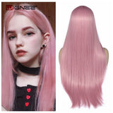 Wignee Long Straight Synthetic Wig Ombre Purple Hair For Women Middle Part Hair Heat Resistant Fiber Party Daily Bundle Hair Wig