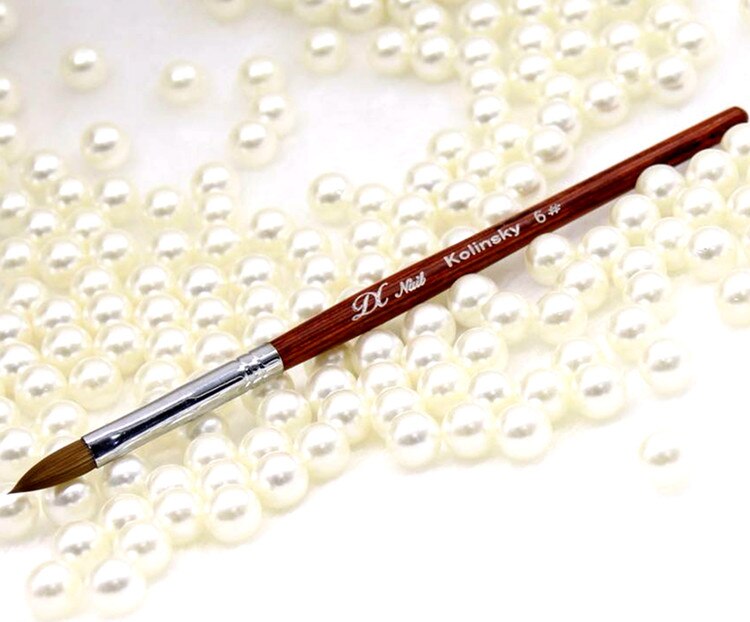 100% Pure Kolinsky Acrylic Oval Nail Brush Liquid Powder Nail Art Brush Choose Size