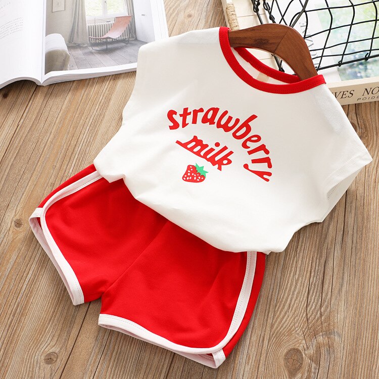New Summer Baby Girl Clothes Cute Children's Floral Children's Clothing Girls Tops + Shorts 2 Sets  Kids Clothes Set for Girls