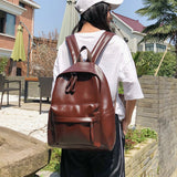 Xpoko Fashion Preppy Style Women Backpack Leather School Bag Backpacks For Teengers Gilrs Large Capacity Pu Travel Backpack Sac A Dos