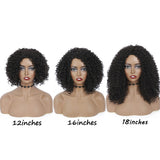 Kinky Curly Synthetic Wigs For Women Fluffy Natural Curl Soft Machine Made Hair Wig Daily Use Long Black Color Hairpiece