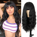 Xpoko Wig Beautiful Long Wave Black Wig Wig Color Wig Cosplay Wig Natural Black Wig Female