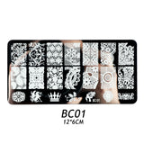 1pcs Nail Stamping Plates Lace Flowers Nail Stencils Butterflies Stainless Nail Art Stamping Templates Manicure Tools GLBC01-20