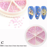 800pcs Nail Art Rhinestones Flat Back Strass Decor Crystal Gems Nail Stones Slime Gold Beads Manicure Accessories Styling GL1893