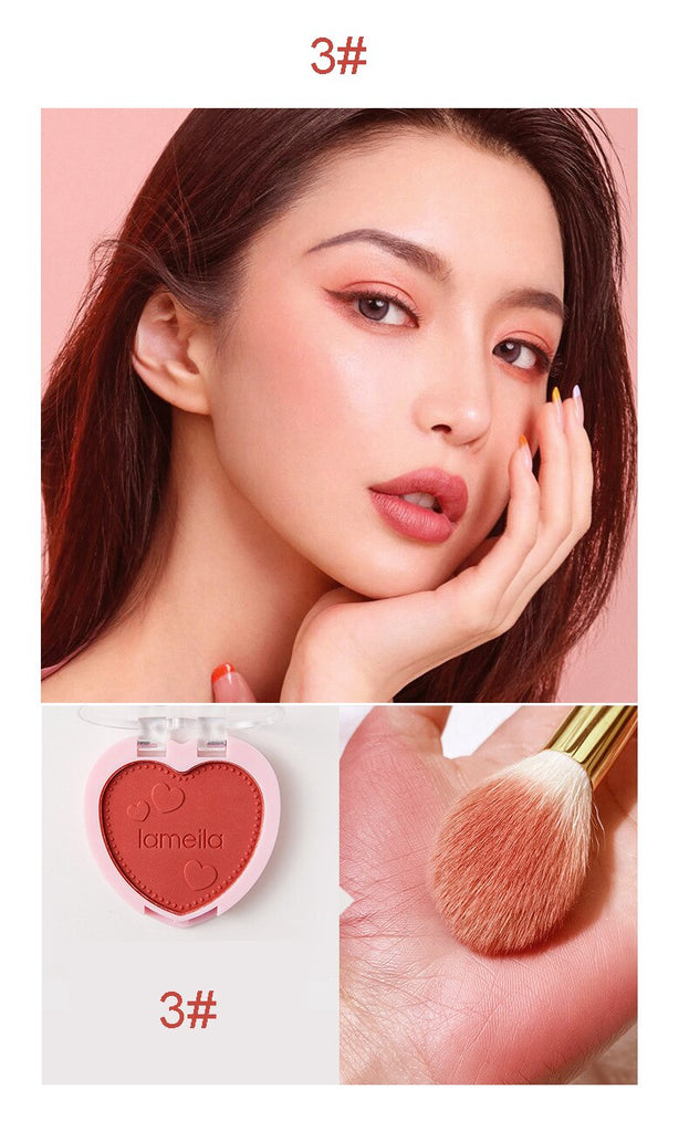 Xpoko Love Blush Pink Nude Makeup Natural Monochrome Blush Plate Pink Nude Pink With Fine Flash Long Lasting Heartbeat Easy To Waer