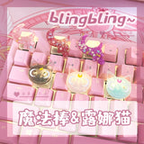 Key Cap For Cat Model Pink Dedicated Handmade Keyboard Buttons Anime Cartoon Personality Stereo Pbt Keycaps Accessories