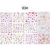 12pcs Valentines Heart Letter Flower Sliders for Nails Manicuring Nail Art Decoration Water Decals Sticker Tips