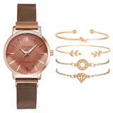 Xpoko  Fashion Women Watches Luxury Quartz Ladies Watch Clock Rose Gold Diamond Dial Dress Casual Wristwatch Women Relogio Feminino