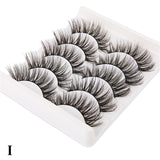 Xpoko 5 Pairs 3D Imitation Mink Hair  False Eyelashes Fluffy Wispy Long Thick Lashes Handmade No Cruelty EyeLash Makeup Extension Tool