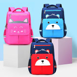 New Cartoon School Bag For Gilrs Boys Cat Bear Pattern Orthopedic Backpack Children School Bags Student Mochila 2 szies