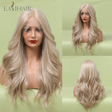 Xpoko EASIHAIR Long Lace Front Synthetic Wigs For Women Blonde Natural Wave Wigs With Baby Hair Heat Resistant For Daily Cosplay Party