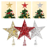 Christmas Tree Top Star Merry Christmas Decorations for Home Shiny Gold Powder Five-pointed Star New Year Gift Navidad Ornament