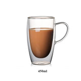 Xpoko Double Wall High Borosilicate Glass Mug Heat Resistant Tea Milk Lemon Juice Coffee Water Cup Bar Drinkware Lover Gift Creativity
