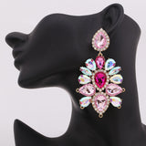 Xpoko Aretes India Earrings Women Rhinestones Pendant Crystal Statement Earrings For Women Flower Tassel Earring Fashion Jewelry Gifts