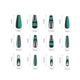 Green Grid Designs Extra Long Ballet Coffin Press on Nails W047