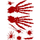 Halloween Bloody Footprints Floor Clings Handprint Zombie Restroom Sign Decals Vampire Party Decorations Stickers Wall Supplies
