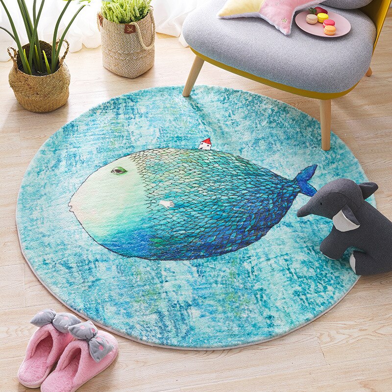Bubble Kiss Round Carpets For Living Room Thicker Lambs Wool Floor Mat Fluffy Soft Cartoon Kid Room Rugs Decoration Modern Mat