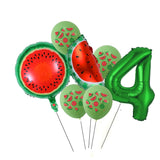 7pcs/lot Fruit Watermelon Summer Party Balloons Birthday Decoration 30inch Number Balloon Kids Baby Shower Decoration Globos