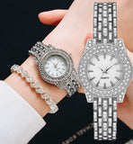 Xpoko Luxury Women Watches Crystal Full Diamond Steel Stainless Strap Ladies Wristwatch Quartz Woman Watch Clock Relogio Feminino NEW