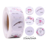 500pcs 1Inch Thank You Stickers Heart Floral Seal Labels Paper Stickers For Wedding Party Gift Envelope Decorations Stickers