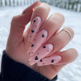 Double Color Long Butterfly Stiletto Ballerina False Nail Tips Heart Cloud Coffin Fake Nail Art Star Acrylic Detachable Decal