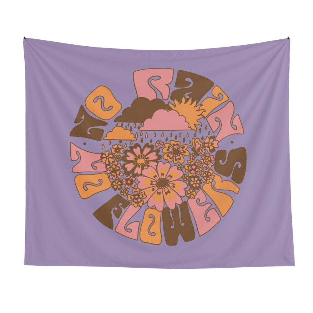 Flower Mandala Tapestry Wall Hanging Purple Hippie Bohemian Tapestries Colorful Psychedelic INS Home Decor Floral Wall Decor