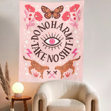 Evil Eyes Tapestry Boho Tapestry Pink Tarot Card Tapestry Wall Hanging Divination Ouija Wall Decor College Dorm Bohemian Decor