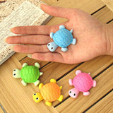 back to school 24 pcs Creative stationery small turtle simulation eraser animal cartoon rubber student stationery stationery for school