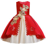 Xpoko  Formal Dresses Kids Dresses For Girls Elegant Princess Dress Children Dress Costume Wedding Dress Vestidos For 4-10 Age