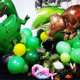 Dinosaur Party Decorations Gold ROAR Dinosaur Foil Balloons with White Green Gold Latex Balloons Dino Jungle Jurassic Dinosaur