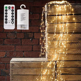 Xpoko 2M 200 LEDS LED String lights 8 Modes Remote Control 3 Lighting Battery Operated Fairy Curtain Light For Holiday Christmas Party