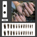 24pcs Variety of Styles Wear Long Paragraph Fashion Manicure Patch False Nails Save Time Wearable Nail Patch SANA889