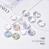 Xpoko 40Pcs Transparent Glass Nail Art Display For Showing Gel Polish Designs Nail Color Board Tips Card Japanese Style Manicure Tools