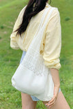 Xpoko 2024 New Fashion Bags Elegant HandbagHollow-out Crochet Knitted Tote Bag