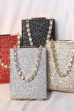 Xpoko 2024 New Fashion Bags Elegant HandbagRhinestone Chain Glitter Handbag