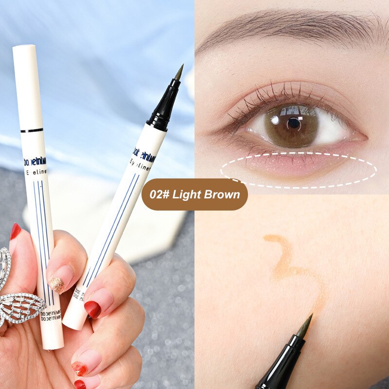 Xpoko Liquid Lying Silkworm Pen Waterproof Quick-Drying Brown Non-Smudge Matter Eyeliner Pencil Natural Nude Eye Makeup Beauty Tools